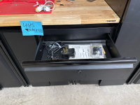7 PIECE REGULAR DUTY WELDED STEEL GARAGE STORAGE BLACK WITH ASSTD CONTENTS: RUBBER GLOVES , LUBRICANTS - 5