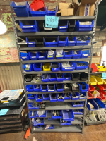 ULINE SHELF BIN ORAGINZER WITH WITH ASSTD PARTS: NUTS, PANEL CLIPS, SCREWS AND BINS