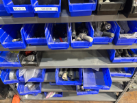 ULINE SHELF BIN ORAGINZER WITH WITH ASSTD PARTS: NUTS, PANEL CLIPS, SCREWS AND BINS - 4