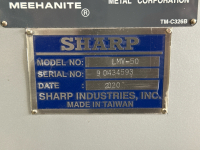 2020 SHARP 50&rdquo; VARIABLE SPEED VERTICAL KNEE MILL MODEL: LMV-50, SN: 90434593 WITH FAGOR SCREEN MODEL: 30I-M - 10