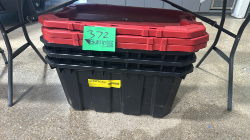 (3) 25 Gallon Latch And Stack Tote