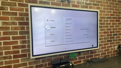 65&rdquo; Samsung Digital Flipchart Touch Screen w/ Logitech Camera And Speaker Phone Unit (Locked, No Password)