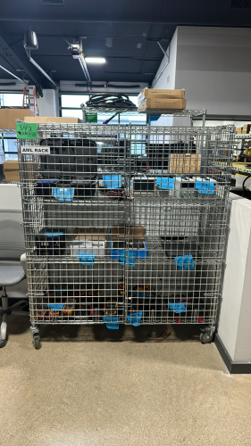 Wire Cage Cart W/ Casters 60in X 2&rsquo; X 69&rdquo;