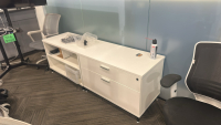 (2) Wood Tables 47&rdquo; X 47&rdquo; X 30&rdquo; (2) credenza, (1) Side Table and (10) Office Chairs - 3