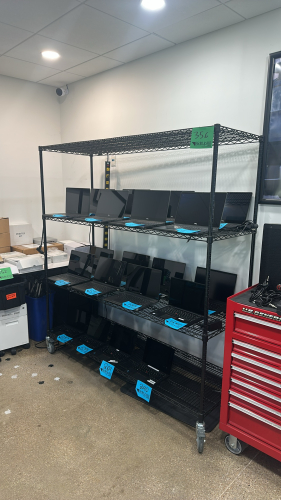 (2) ULINE Wire Racks W/ Casters