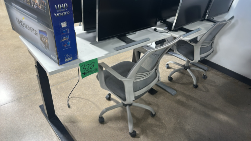 (2) Electric Lift Desk 47&rdquo; X 30&rdquo;, 24&rdquo; X 48&rdquo; W/ (2) Office Chairs