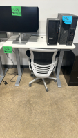 (2) Varidesk Electric Lift Desk 47&rdquo; X 30&rdquo; W/ (2) Office Chairs, Hat Rack and 2 Drawer File Cabinet - 2