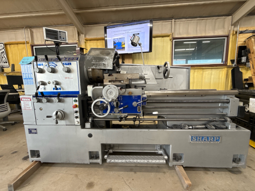 2020 SHARP-2240B HEAVY DUTY PRECISION LATHE MODEL: 22403, SN: 9012218 22&rdquo; SWING OVER BED & 40&rdquo; DISTANCE BETWEEN CENTERS WITH FAGOR SCREEN MODEL: 20I-T