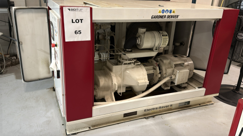 2016 GARDNER DENVER ELECTRA-SAVER II Rotary Screw Air Compressor 80"L x 48"W x 50"H, (LOCATION: PLANT 5, 48668 Alpha Dr, Wixom, MI 48393)Item type: Rotary Screw Air CompressorMake: Gardner DenverModel: EBH99HSerial Number: S487869Full Load Operating Press