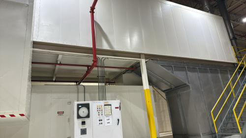 (TOP UNIT) MOISTER DRY OFF OVEN WITH NORTHERN BLOWER MOISTER DRY OFF EXHAUST FAN, SIZE: 1650 CL 2X, APPROX. 60' FT LONG X 15' FT WIDE X 10'FT HIGH, (BOTTOM UNIT) BURNER/BLOWER UNIT WITH NORTHERN BLOWER ZONE #1 RECIR FAN, SIZE 3650 CL 2X, 27'FT LONG W