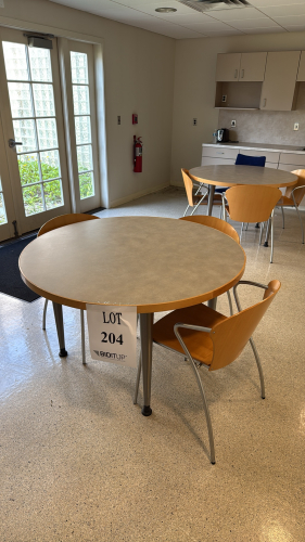 (2) ROUND TABLES 48&rdquo; W/ 7 CHAIRS