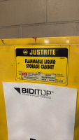 JUSTRITE FLAMMABLE LIQUID STORAGE CABINET 45 GAL 43&rdquo; X 18&rdquo; X 65&rdquo; W/ CONTENT - 2