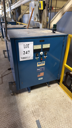 RAPID POWER CORPORATION RECTIFIER AC INPUT VOLTS: 460, AMPS: 63, HZ: 60, PHASE 3, DC OUTPUT VOLTS: 12, AMPS: 3000, KW: 36, DUTY: CONT
