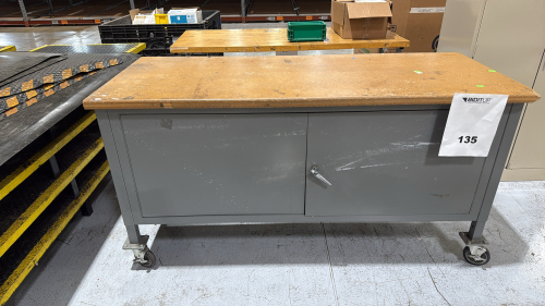 MOBILE CABINET 72&rdquo; X 30 X 38&rdquo; W/ CONTENT