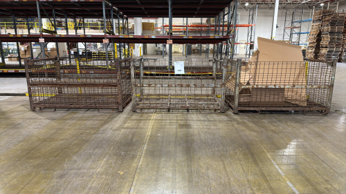 (3) WIRE BASKETS 84&rdquo; X 52&rdquo; X 48&rdquo;