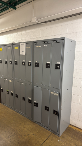 (3) SECTION OF 6 SLOT LOCKERS 30&rdquo; X 21&rdquo; X 80&rdquo;