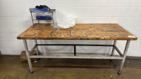 (2) METAL TABLE W/ WOOD TOP 60&rdquo; X 30&rdquo; X 34&rdquo;, 72&rdquo; X 30&rdquo; 34&rdquo; - 2