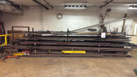 LOT OF ASSORTED METAL TUBES, FLAT BARS W/ RACK