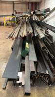 LOT OF ASSORTED METAL TUBES, FLAT BARS W/ RACK - 2