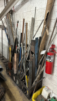 LOT OF ASSORTED METAL TUBES, FLAT BARS W/ RACK - 3