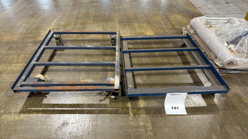 (2) METAL CARTS 42&rdquo; X 48&rdquo; X 8&rdquo;