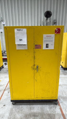 EAGLE FLAMMABLE STORAGE CABINET MODEL- 1947 45 GALLON 43&rdquo; X 18&rdquo; X 65&rdquo;