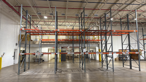 (12) SECTIONS OF PALLET RACKING 19&rdquo; W/ 96 BEAMS