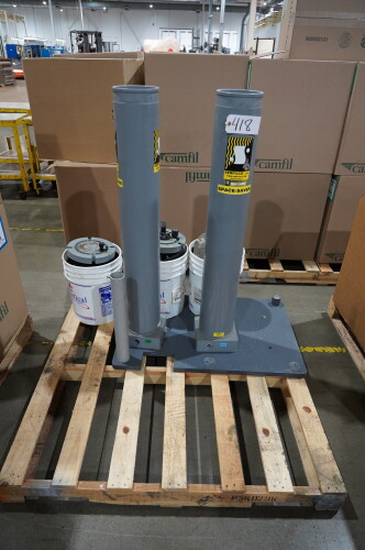 (2) SERFILCO SPACE SAVER FILTRATION SYSTEMS; POLYPROPYLENE FILTER BAG CHAMBER HOUSINGS, LIDS AND CLIPS