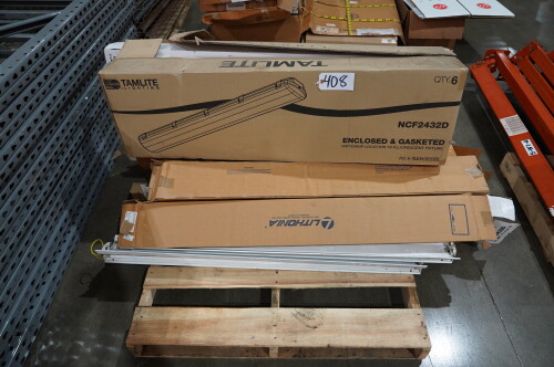 SKID OF(7) FLUORESCENT LIGHT FIXTURES ;