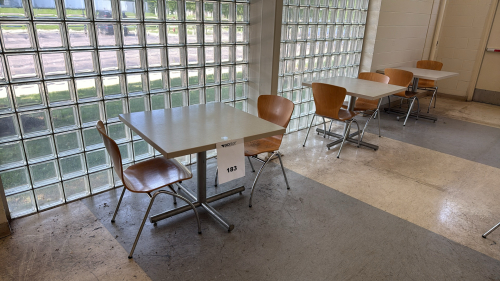 (4) TABLES 36&rdquo; X 36&rdquo; X 29&rdquo; W/ (8) CHAIRS