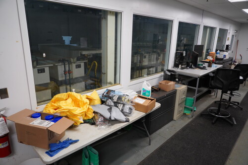 CONTENTS OF THE DIP LINE OFFICE; TABLES , FILLING CABINETS, CHAIRS, PPE GEAR, COMPUTER AND MONITORS, LOCKERS AND MICROWAVE, NO CRANE CONTROLLERS