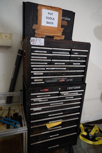 CRAFTSMAN ROLLING TOOL BOX ; 24 DRAWER, WITH CONTENTS