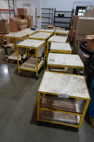 ASSORTED YELLOW CARTS ON WHEELS ;