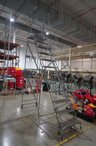 (2) 12' ROLLER LADDERS; (1) UPSTAIRS