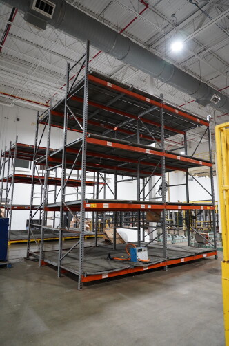 LOT OF ASSORTED PALLET RACKING; ALL PALLET RACKING STANDING AND GROUPS ON FLOOR