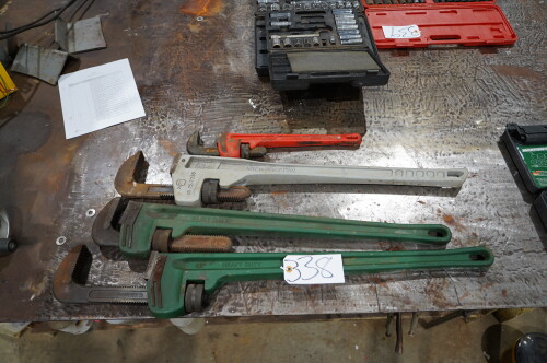 (4) PIPE WRENCHES ; (3) 36'' AND (1) 18''