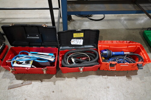 (3) CASES OF ASSORDED PLASTIC HOT AIR PLACTIC WELDING TORCHES ;