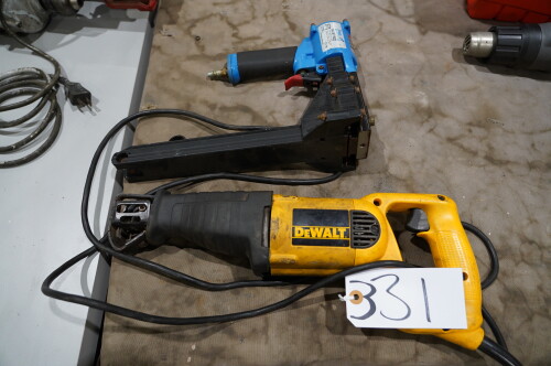 (1) FASCO FA 35-18/22 AIR STAPLER, AND (1) DEWALT DW303 RECIPROCATING SAW;