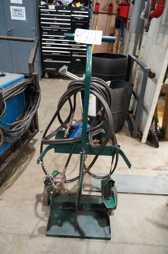 TANK CART WITH OXY/ACE HOSES AND REGULATORS \;
