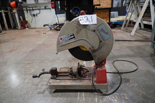 MILUWAKEE HEAVY DUTY 14" ABRASIVE CUT-OFF MACHINE ; 120V, 15 A, 3900 RPM; Ser No: 8960910190688