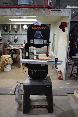 2014 GRIZZLY INDUSTRIAL 14" DELUXE BANDSAW 30th ANNIVERSARY EDITION G0555LANV; MOTOR 1HP, 110/220V, 1 PH, 60 HZ, 11A/5.5A, BLADE SPEED 1800/3100 FPM, BLADE LENGTH 93 1/2", BLADE WIDTH 1/8"-3/4", MAX CUTTING 13 1/2" CUT, CUTTING HEIGHT 6", TABLE TILT 10"L 