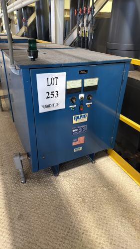 RAPID POWER CORPORATION RECTIFIER AC INPUT VOLTS: 460, AMPS: 63, HZ: 60, PHASE 3, DC OUTPUT VOLTS: 12, AMPS: 3000, KW: 36, DUTY: CONT