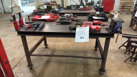 METAL WELDING TABLE 48&rdquo;X 72&rdquo;X 38&rdquo; W/ VISE