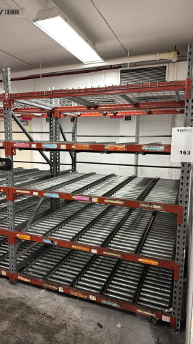 (4) SECTION OF PALLET RACKING 96&rdquo; (48) BEAMS AND RACK CONVEYOR 12&rdquo; X 57&rdquo;