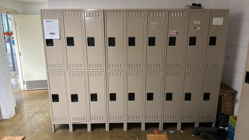 (3) SECTION OF 6 SLOT LOCKERS 36&rdquo; X 18&rdquo; X 77&rdquo;