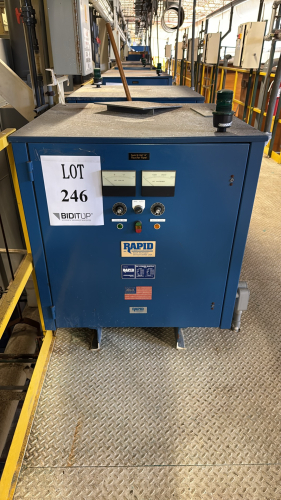 RAPID POWER CORPORATION RECTIFIER AC INPUT VOLTS: 460, AMPS: 63, HZ: 60, PHASE 3, DC OUTPUT VOLTS: 12, AMPS: 3000, KW: 36, DUTY: CONT