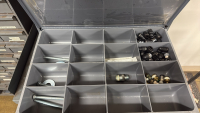 (8) DRAWER PART ORGANIZERS AND STORAGE CABINET W/ NUTS AND BOLTS RIVITS - 7
