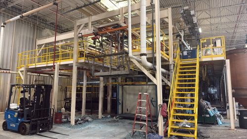 OVERHEAD HOIST SYSTEM CONSIST OF: (9) OVERHEAD HOIST APPROX. 80' FT LONG X 20' FT WIDE OF STRUCTURE WITH SIDE MEZZANI, (3) STAIRCASES, AND (2) SHUTTLES