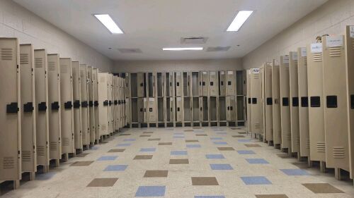 ALL LOCKERS IN CHANGE ROOM ;