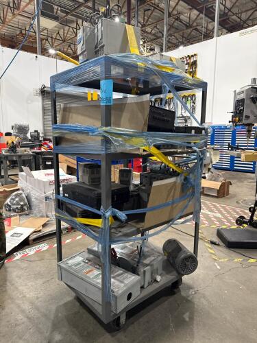 Rolling cart with contents (for parts